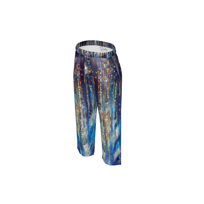 Women's Luxury Pajama Trousers | "Menorah Rambam Gem" by Yoram Raanan
