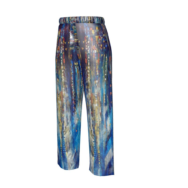 Women's Luxury Pajama Trousers | "Menorah Rambam Gem" by Yoram Raanan