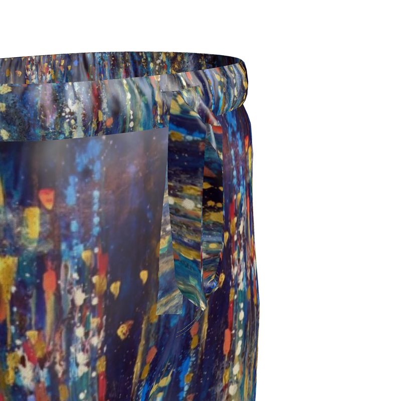 Women's Luxury Pajama Trousers | "Menorah Rambam Gem" by Yoram Raanan