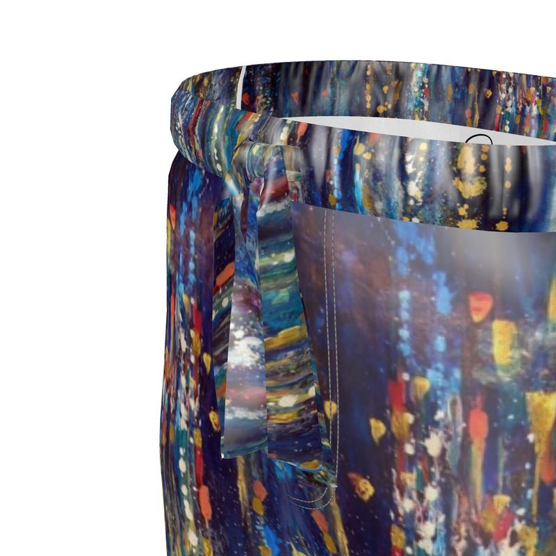Women's Luxury Pajama Trousers | "Menorah Rambam Gem" by Yoram Raanan