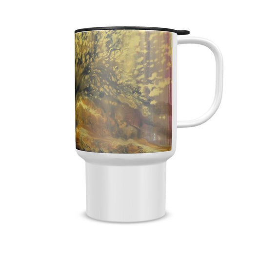 13.5 fl oz Travel Mug | "Tree of Lights" by Yoram Raanan